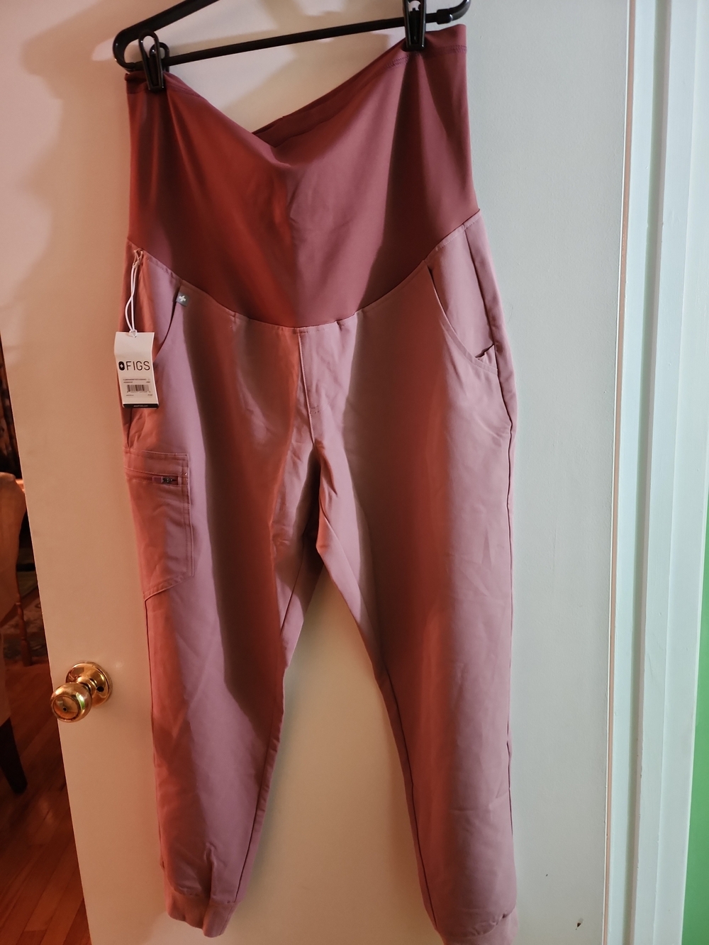 FIGS Women's Maternity Jogger Pants in Mauve Pink